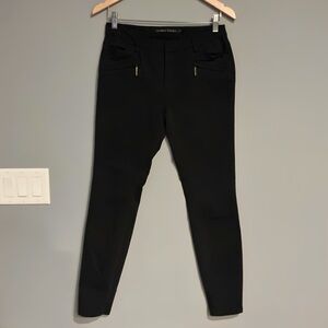 Ivanka Trump Black Skinny Dress Pants w/ Gold Zippers - Size L